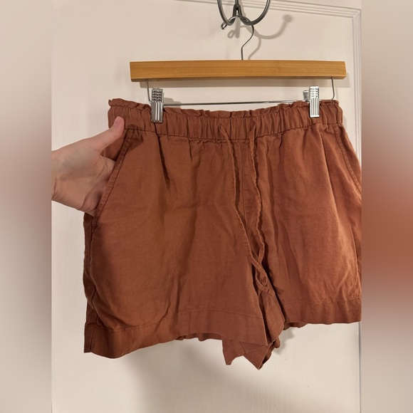 Gap Factory Casual Rustic Orange Linen Women's Shorts - Picture 2 of 10